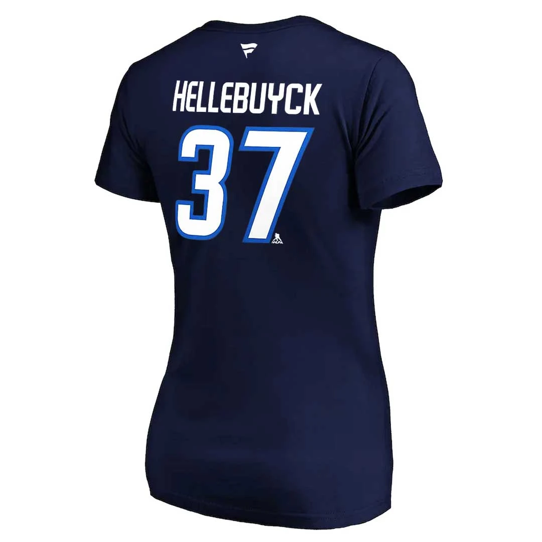 Fanatics - Women's Winnipeg Jets Hellebuyck V-Neck T-Shirt (QF44 NAV H3Z FPE) - Image 2