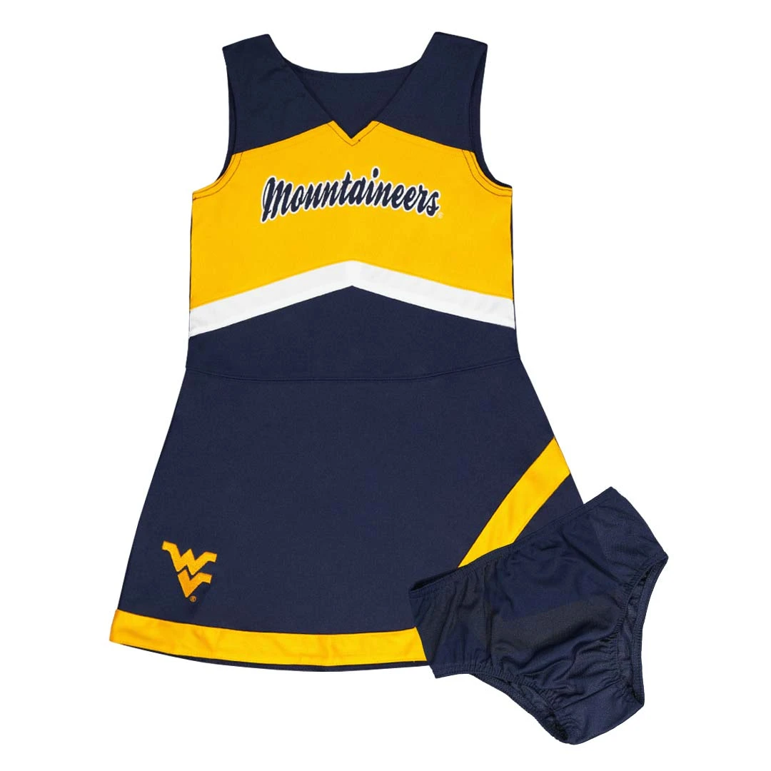 Outerstuff Girls' West Virginia Mountaineers 2 Piece Cheer Dress (K456SX 75)