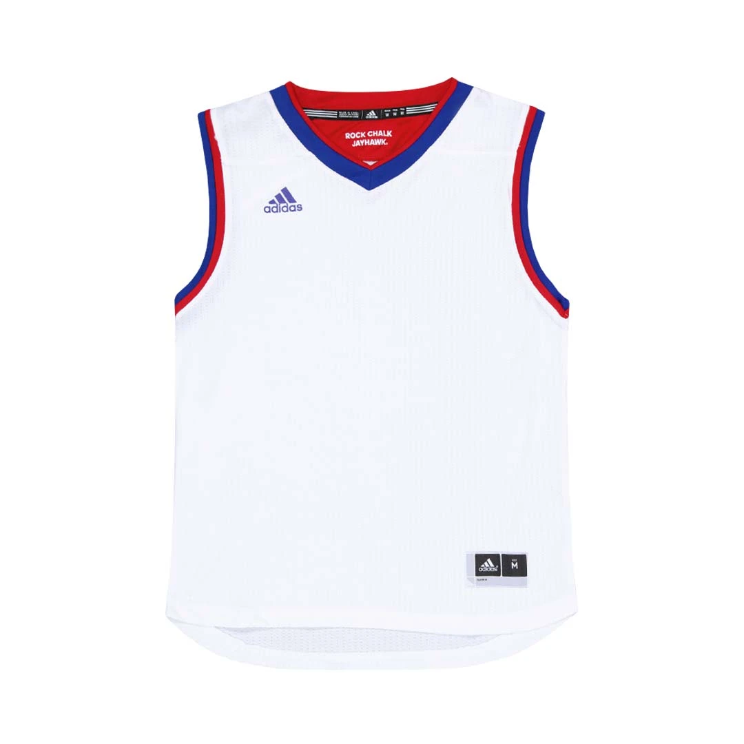 Adidas - Kids' (Junior) Kansas Jayhawks Basketball Home Replica Jersey (RA48XJ195)